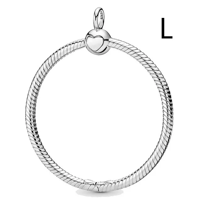 Silver Large Осенние серебряные 925 ювелирные изделия Moments, розовое золото, серебро, маленький средний большой круглый кулон, подвески, подходят для ожерелья, браслета, самодельные Подвески из бисера - Цвет камня: Silver Large