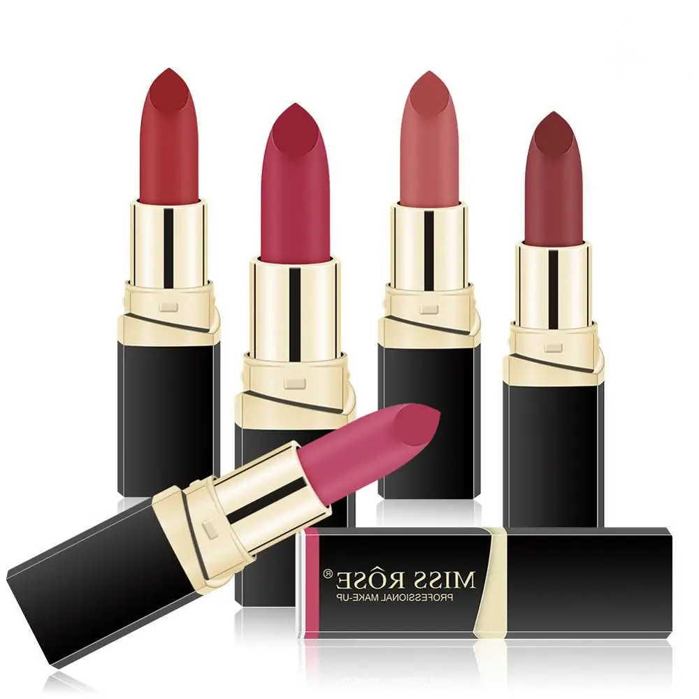 Женская губная помада MISS ROSE бежевая матовая стойкая для губ водостойкая