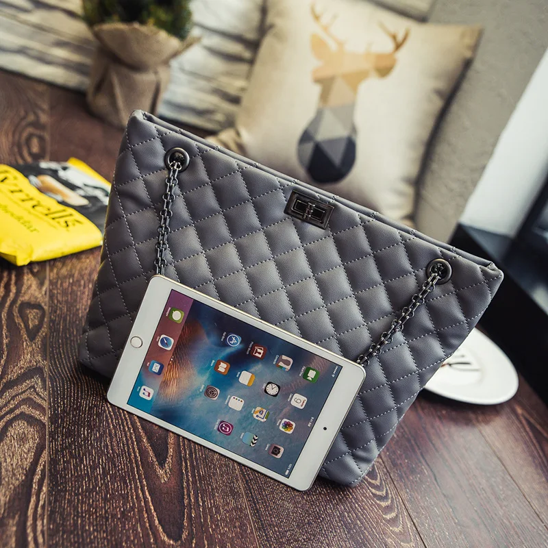 

2016 New Style Autumn And Winter WOMEN'S Bag Rhombus Chain Bag Women's Pu Large Bag Portable Shoulder Bag Bag