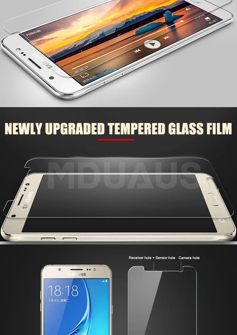 9H защитное стекло на для Samsung Galaxy J3, J5, J7 года J2 J8 J4 J6 Plus закаленное защитное стекло для экрана