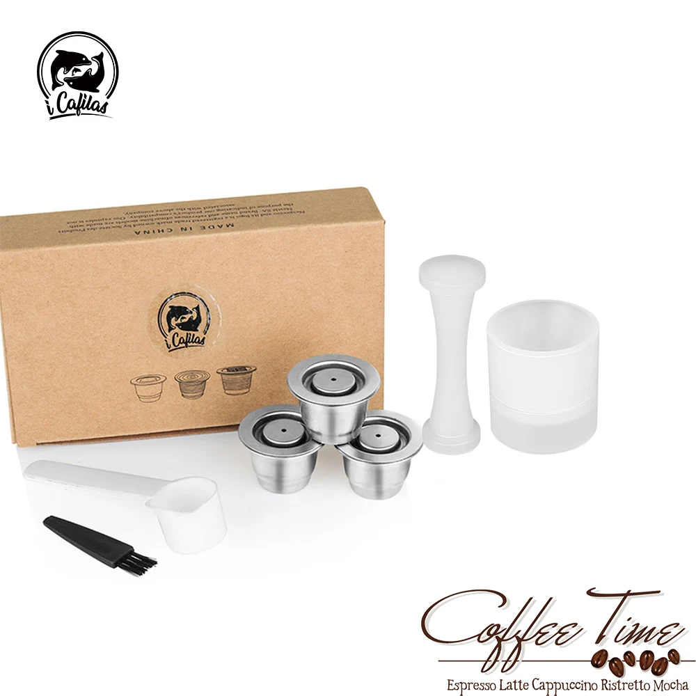 Icafilas Per Capsule Di Caffè Nespresso Capsule Di Caffè Riutilizzabili In Acciaio Inossidabile Per Essenza Mini D30 C30 E Lattissima Maker