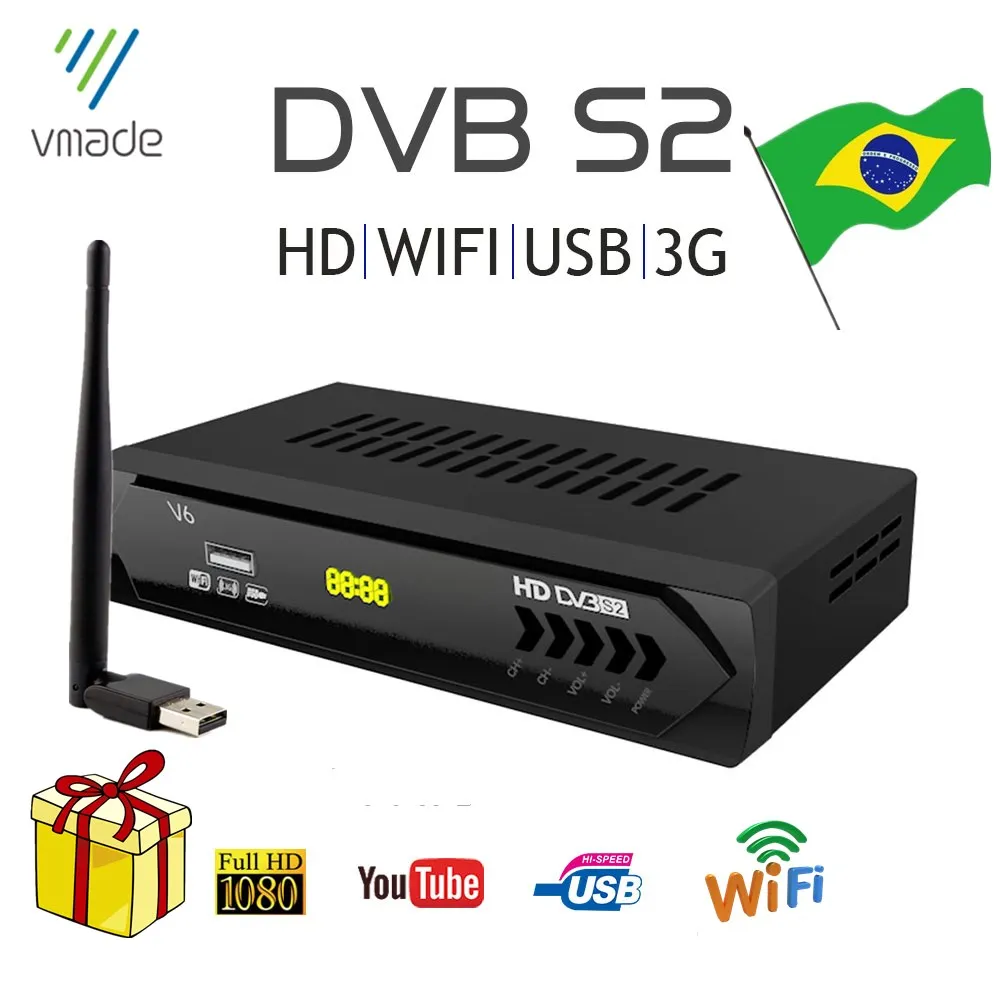 Новинка лидер продаж HD DVB S2 Цифровой спутниковый приемник H.264 ТВ тюнер с