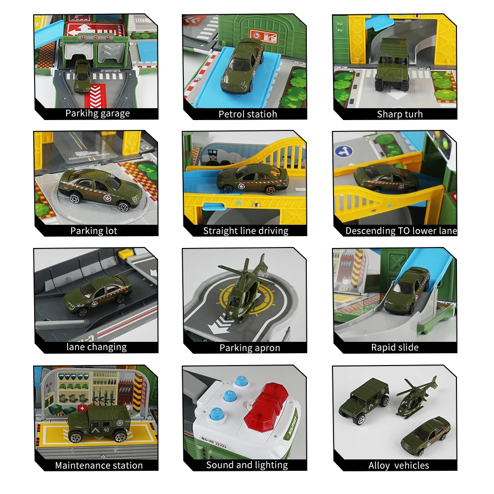 Военный автомобиль звук и светильник деформация трек мобильный штамп