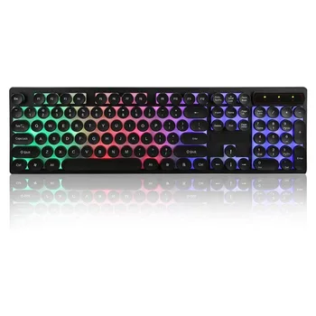 

Punk Retro Gaming Keyboard 104 Keys USB Wired Mechanical Feeling Backlight Gaming Keyboard for Desktop Laptop for WinXP / 7/8/10