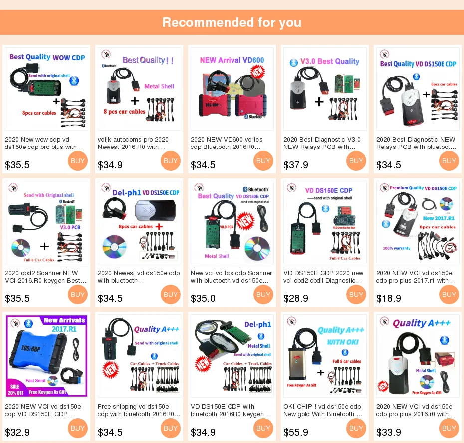 2020 NEW VCI 2017.R1/ 2016.R0 VD DS150E CDP bluetooth for delphis obd2 scanner VD TCS CDP Pro Plus OBD Diagnostic Repair Tool