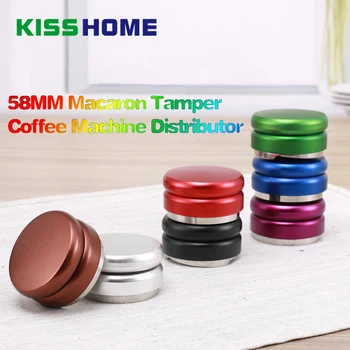 

304 Stainless Steel Coffee Tamper 58mm Flat/Three Angled Slopes Base Macaron Powder Hammer Barista Distributor Accessories