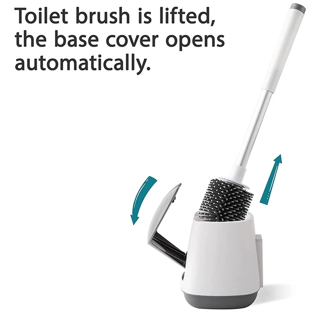 Eyliden Wc -Kefe És Tartó Szilikon Sörték Tpr -Kefék Csipeszes Fedél Padló Fürdőszoba Tisztítószerkék Készlet - Image 3