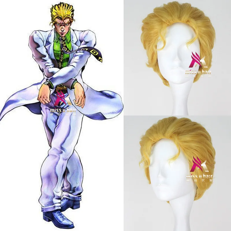 Новый комиксов приключения Джоджо Золотой ветер Косплэй парик Кира Yoshikage JoJo no Kimyou
