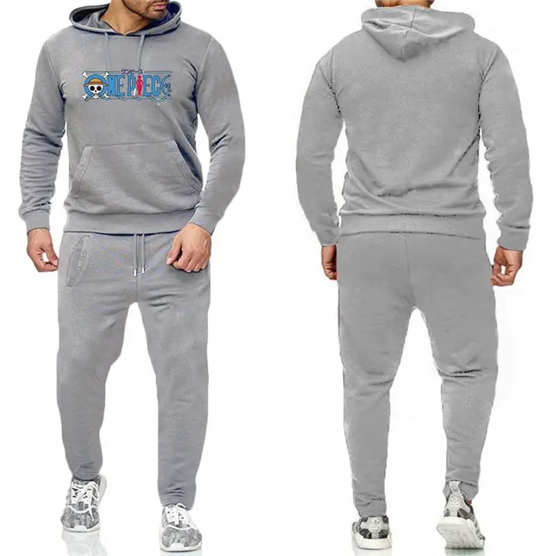70% OFF Olevo New Fashion Men's Hoodie Plush Print Hooded Sweatshirt Tracksuit Bodybuilding Leisure Long Pants Streetwear Sports Suit