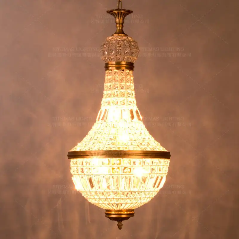 

Retro Vintage Crystal Drops Light E14 LED Chandeliers LARGE European EMPIRE STYLE lustres chandelier Lighting for Living room