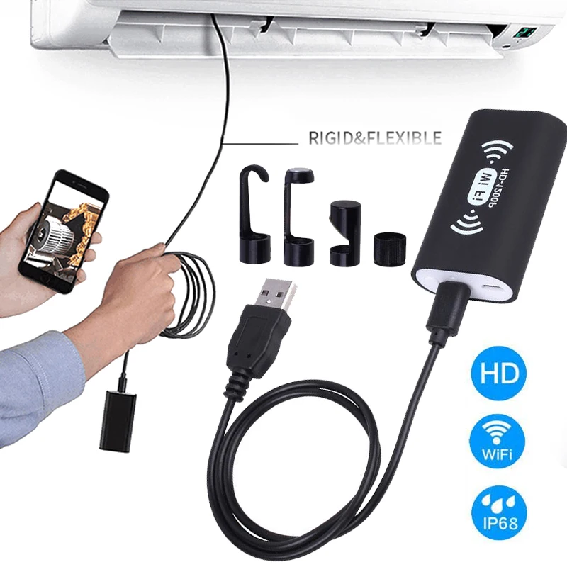 

WIFI Endoscope Hard Line 8LED HD Inspection Camera Surveillance Borescopes Phone Accessories Endoscopy &Amp; Laparoscopy