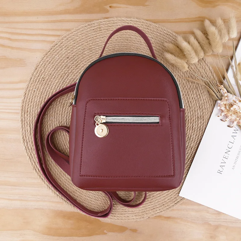 Soft Leather Backpack Women Black Small 