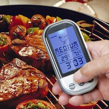 

Digital Wireless Oven Thermometer Meat BBQ Grilling Food Probe Kitchen Thermometer Cooking Tools With Timer Alarm