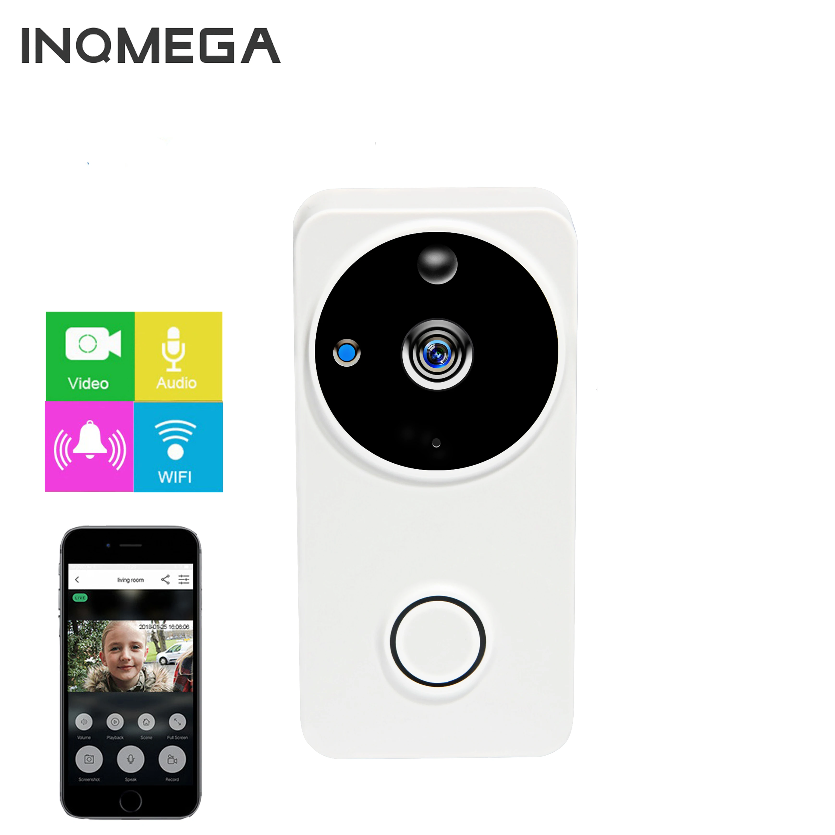 

Video Doorbell Smart Wireless WiFi Security Door Bell Visual Recording Home Monitor Night Vision Intercom door phone