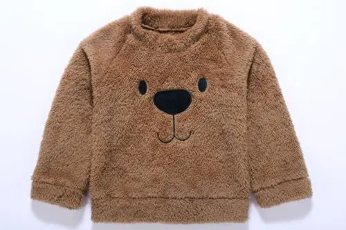Милый свитер для малышей пуловер с рисунком животных для девочек и мальчиков топы с длинными рукавами, одежда Зимний Теплый детский свитер От 1 до 5 лет - Цвет: Light Brown