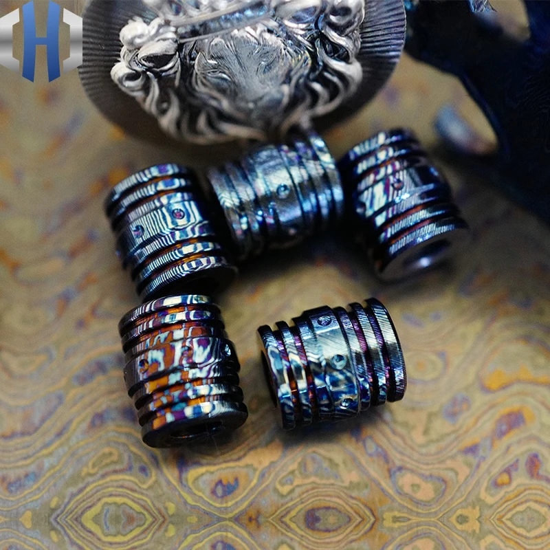 Титановый дамасский нож кулон DIY EDC нож персональный ретро кулон