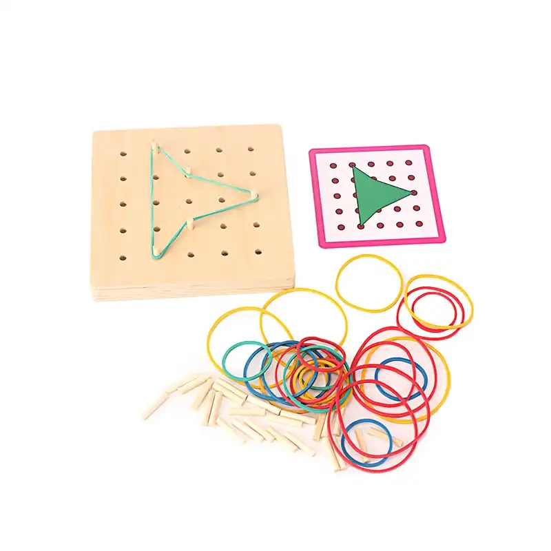 モンテッソーリ木のおもちゃ子供クリエイティブグラフィックスゴム蝶ボード木製ペグボードのおもちゃ子供の早期教育就学前 Aliexpress