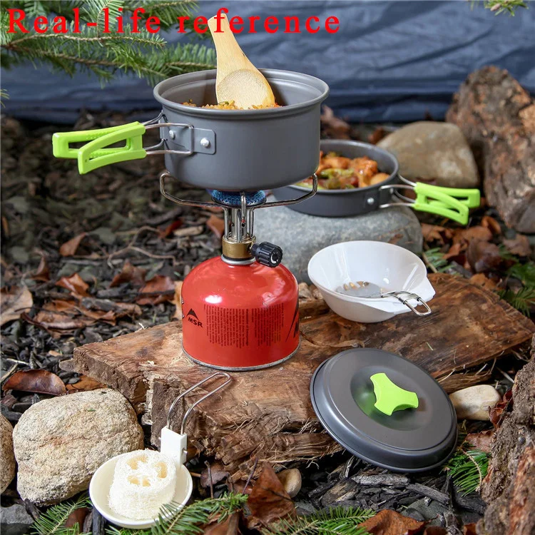 Camping Cookware Portable Camping tableware cooking set Outdoor pan pot bowl spoon fork Utensils for hiking picnic travel wild campismo camping cutlery,portable tableware