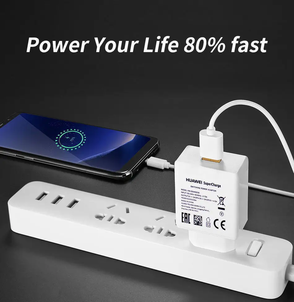 详情7Huawei Super USB Charger Wall Travel SuperCharge Original 5V4.5A 5A USB Type C Cable Honor 10 V10 View10 Nova 3e Mate 10 9 Pro