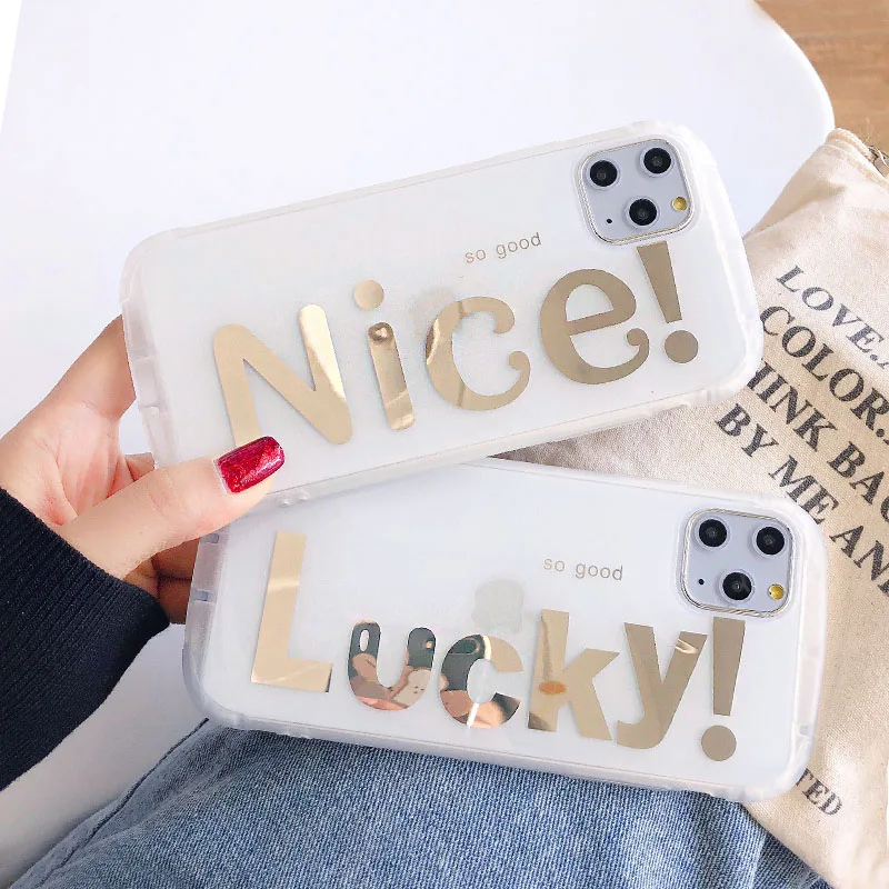 

Case for iPhone XR 11 Pro XS Max X 7 8 6S 6S Plus 7Plus Gold plating lucky nice Huawei Honor nove3 3i mate20 P30 Pro