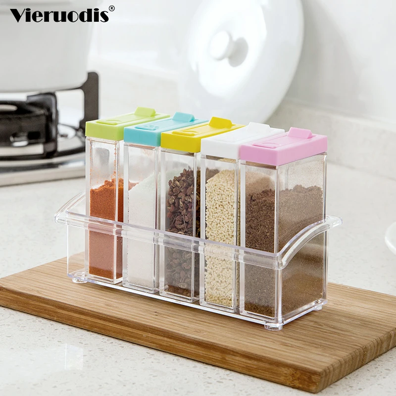 

Spice Jar Seasoning Box Kitchen spice rack Spice Storage Bottle Jars Transparent PP Salt Pepper Cumin Powder Box tool