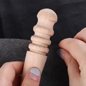 

Multi-Size Wood Slicker Leather Solid Wood Round Burnishing Edge for Polished Edge Leather Craft Working Tool