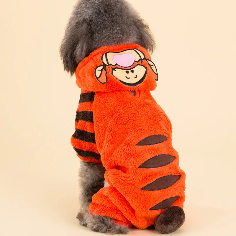 Autumn and Winter Casual Styles Pet Dog Clothing Comfortable Cute Funny Little Tiger The Four Feet Garments Small Dogs Clothings