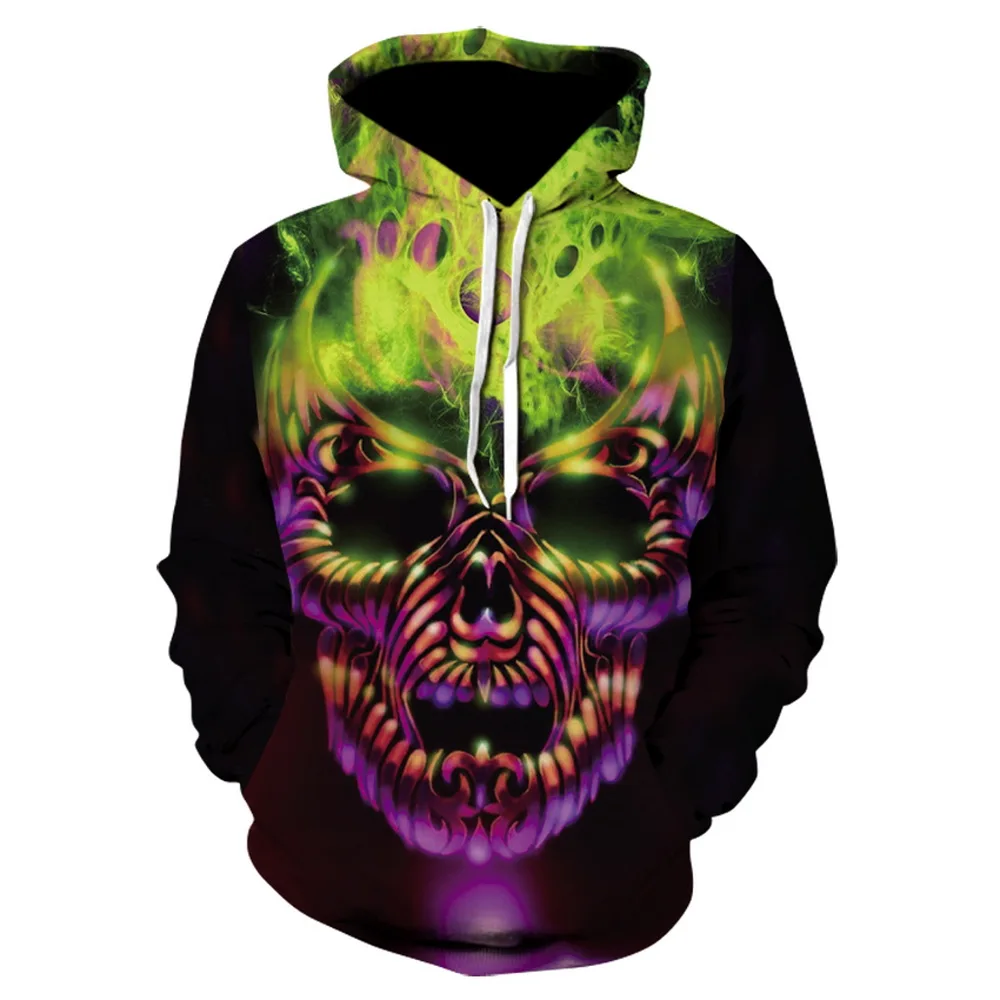 Новинка 2020 высококачественные толстовки с принтом Crazy skeleton для мужчин и женщин 3D