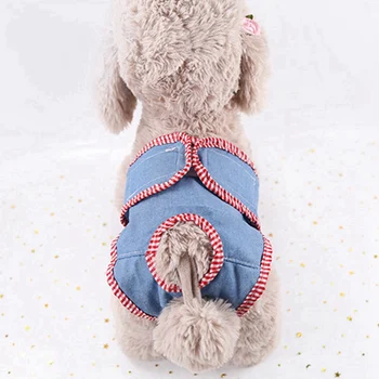 

Panty Sanitary Pants Pet Diaper Dog Menstrual Pants For Girl Female Puppy Doggy Short Menstruation Period Hot Denim Cloth Dog