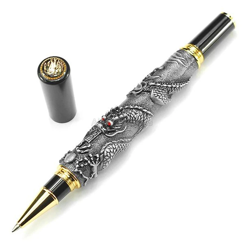 Jinhao Classic Metal Rollerball Pen Oriental Dragon Series Heavy Pen Pocket Portable Rollerball Pen Grey Gift Pen Supplies mens dynasty chinese character dragon oriental graphic fleece lining pullover hoodie l white