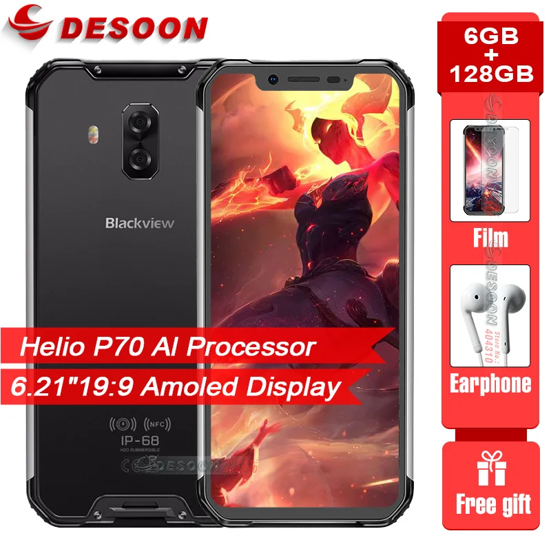 Модернизированный Blackview BV9600 Pro 6 21 &quotЭкран Смартфон Android 9 0 Helio P70 IP68 прочный MT6771 ГБ