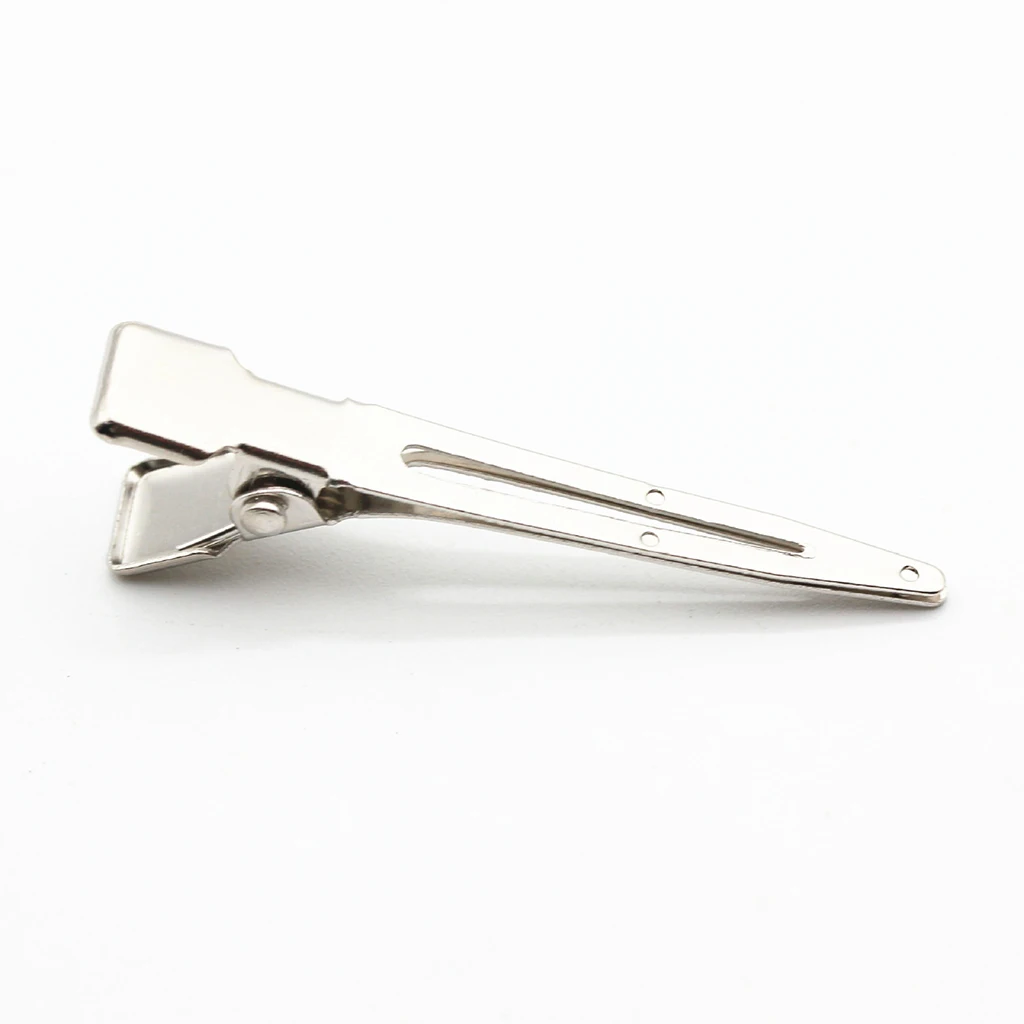 50x Iron Alligator Single Prong Hair Clips Crocodile Duck Bill Clips DIY