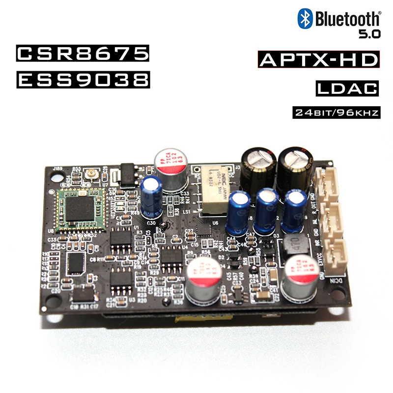 Regulador de Potência Módulo Isolado Bluetooth 5.0 Receber Suporte Decodificação Ldac - Aptx 24bit 96 Khz Es9038 Csr8675 - Image 2