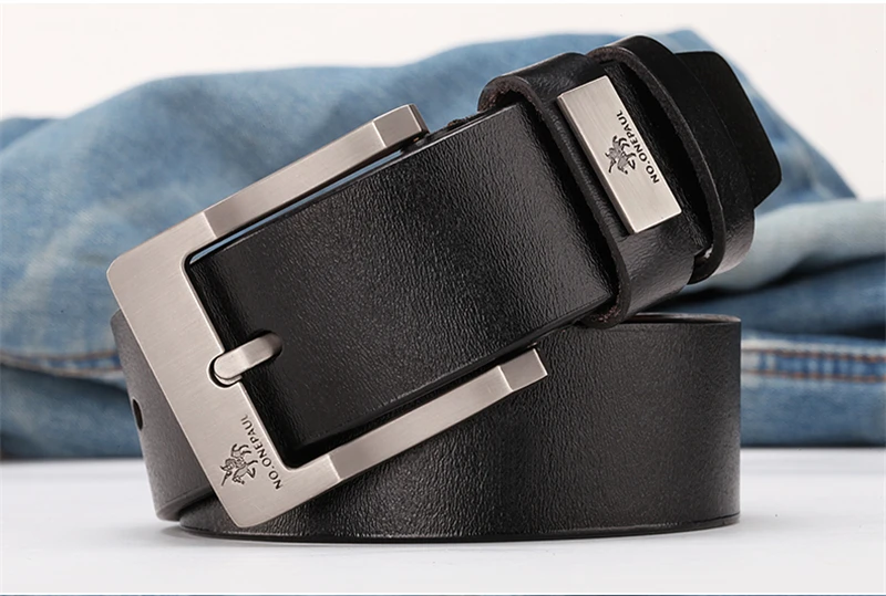 leather belt for men NO.ONEPAUL for men new fashion classice vintage pin buckle men belt High Quality cow genuine leather luxury strap male belts tiger belt