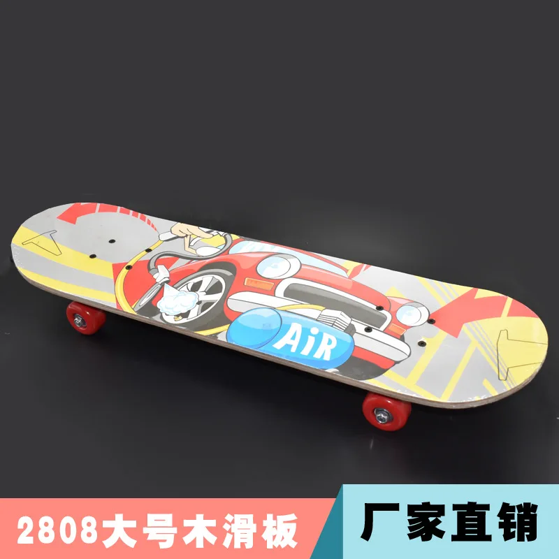 

Manufacturers Direct Selling 2808 Large Size Skateboard PVC Wheel Double Snubby Wooden Skateboard Children Baby Teenager Four-wh