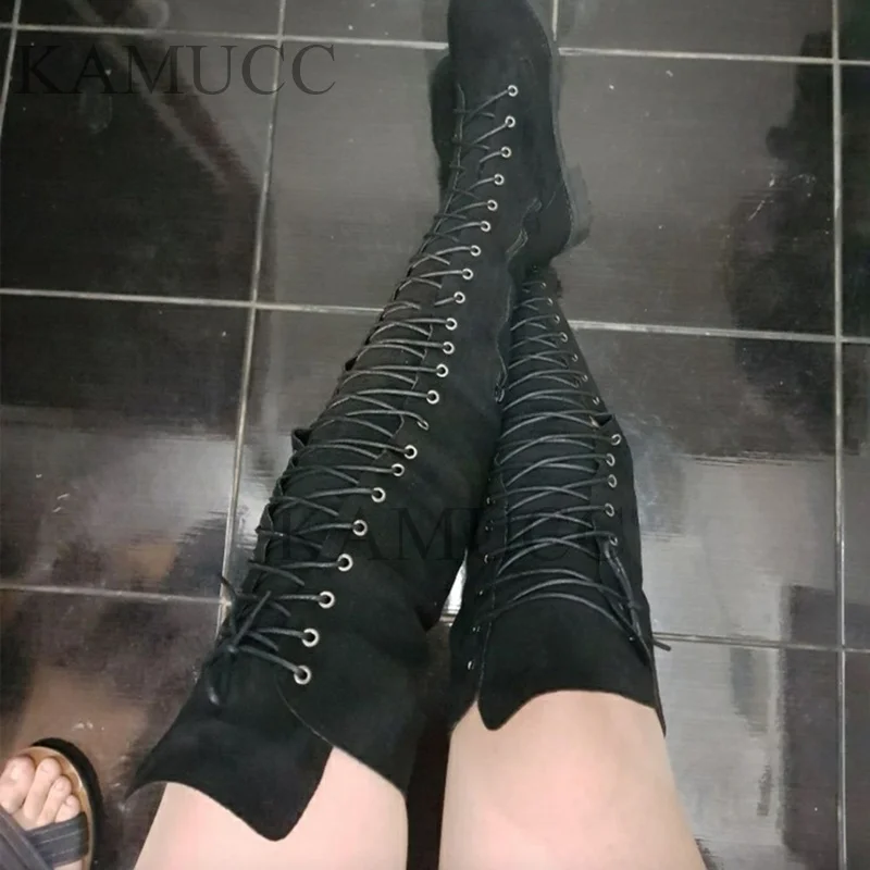 New Thigh High Boots Women Boots Winter Shoes Over The Knee Suede Women Shoes Female Winter Plus Size