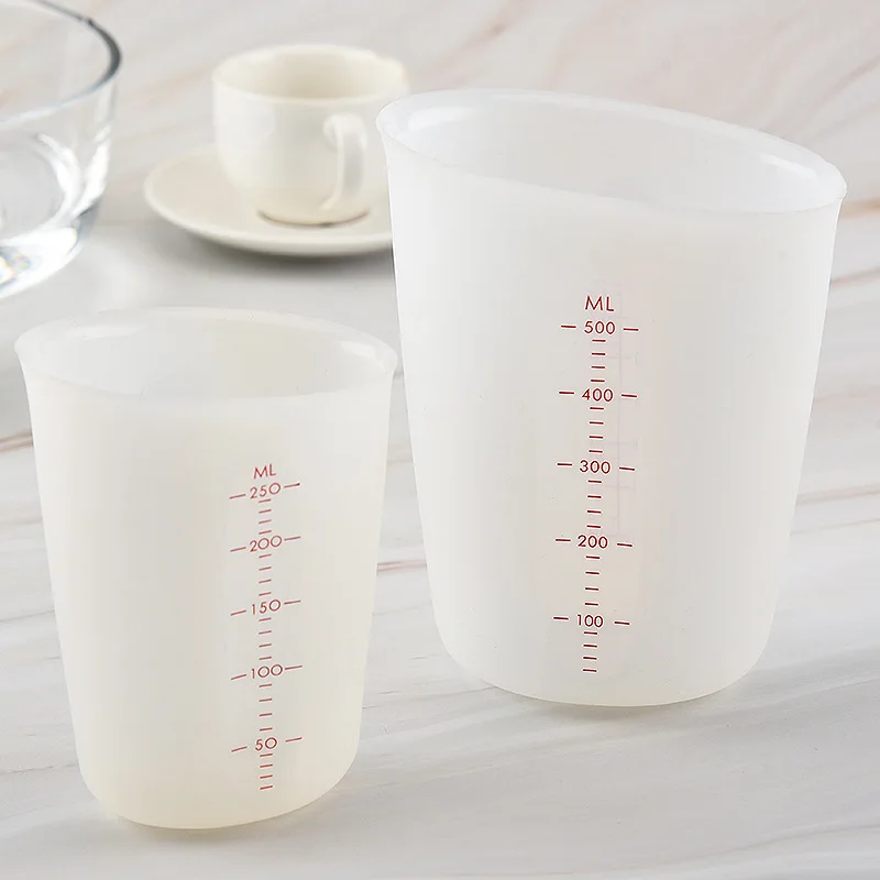 

250ML/500ML Food Grade Silicone Measuring Cups Measuring Tools Soft Silicone Milk Cup Baking Tool
