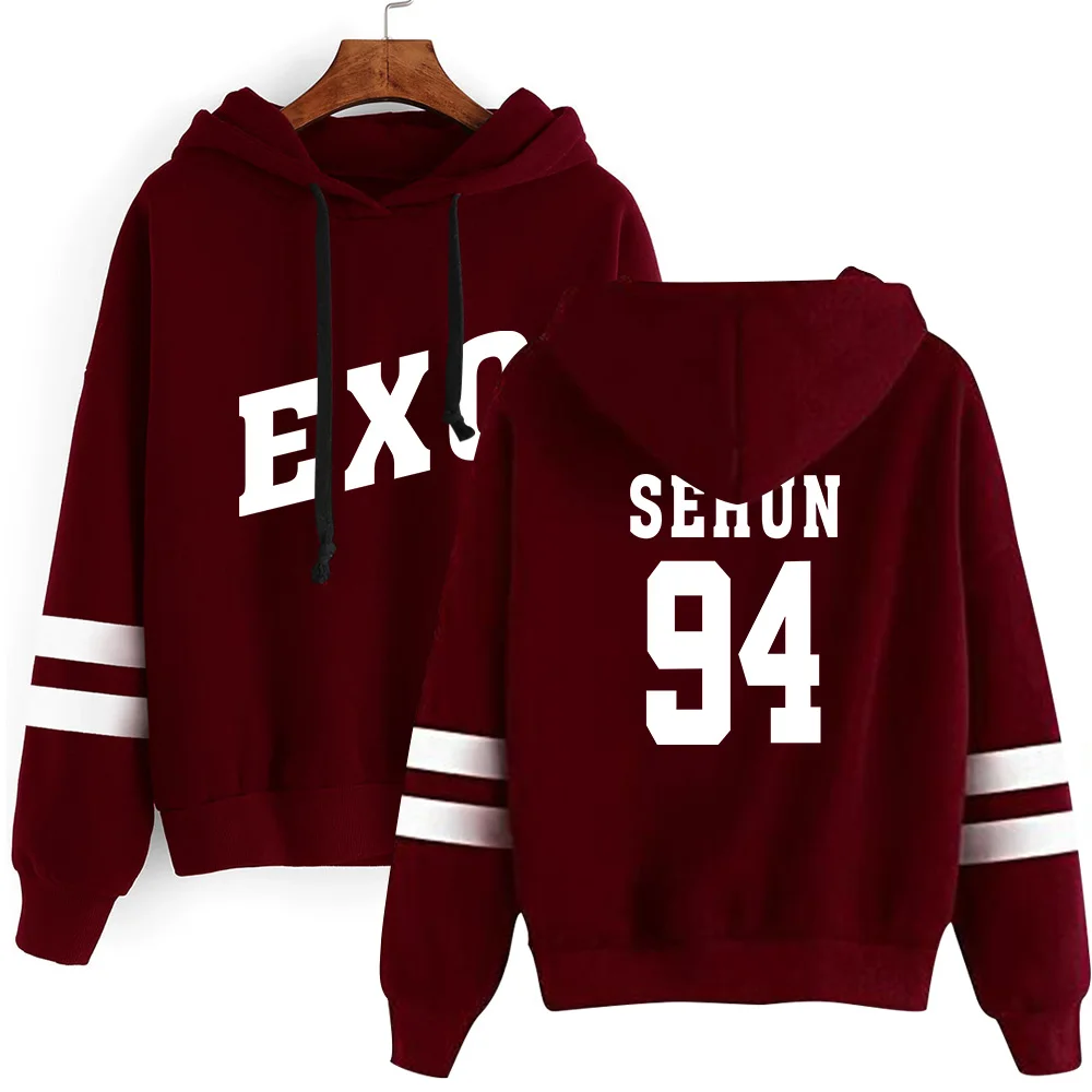 Men Hoodies Sweatshirts  EXO men team figure 94 combination printed  Headwear Hoodie Hip Hop Stranger Things Streetwear Harajuku