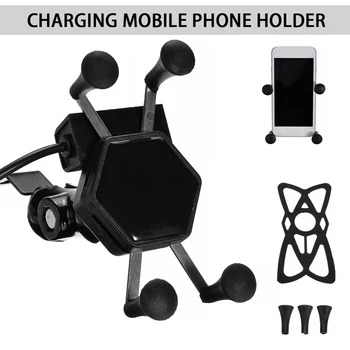

Universal Motorcycle Motorbike Stand holders For Smart Mobile Cell Phone Mount Holder Stands Clamp USB Charger Accessories