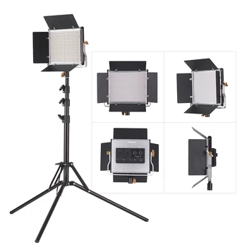 

Andoer 78.7" LED Video Light Stand Kit 660 LED Bulbs Bi-Color Light Panel U Bracket +Barndoor for Studio Video Outdoor Shooting