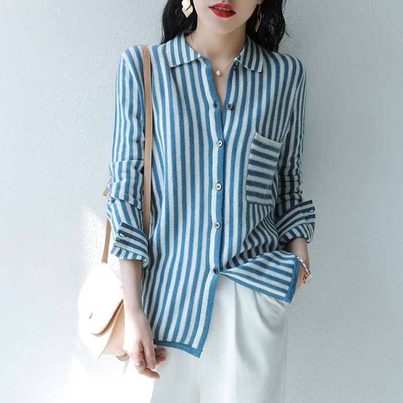 

adohon 2020 Cardigans for woman summer sweaters knitted jumper High Quality Female knitwear cool comfortable Turn-down Collar