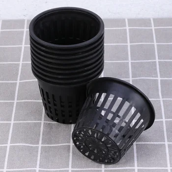 

10PCS Plastic Succulent Pot Mini Mesh Multi-small Planting Basin Hydroponic Mesh Cup Round Succulent Flower Pot Garden Accessori