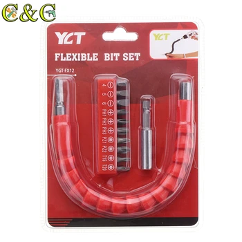 

300mm Flexible Shaft with 10pcs Screwdriver Bit and Extension Rod Power Tool Accessories for Electronic Drill