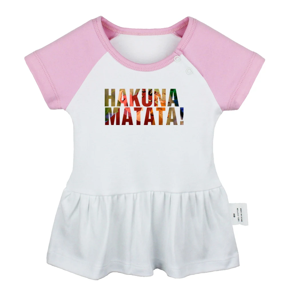 Милый маленький мультяшный Лев Приключения тимона Pumbaa Hakuna Matata платья для новорожденных девочек хлопковая одежда для новорожденных - Цвет: JcBabyYD233P