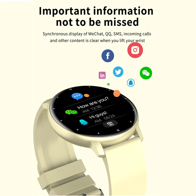 Previsão do Tempo Lembrete de Notificação Ip67 à Prova Relógios Inteligentes Femininos Real Atividade Rastreador Whatsapp Dip67 Água Smartveres - Image 6