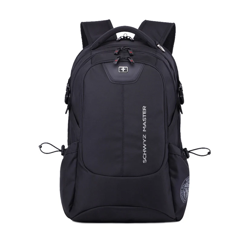 Швейцарский 17 дюймовый рюкзак для ноутбука, мужской рюкзак для путешествий с зарядкой через usb, школьная сумка, водонепроницаемый рюкзак с защитой от кражи, женский рюкзак Mochila - Цвет: black