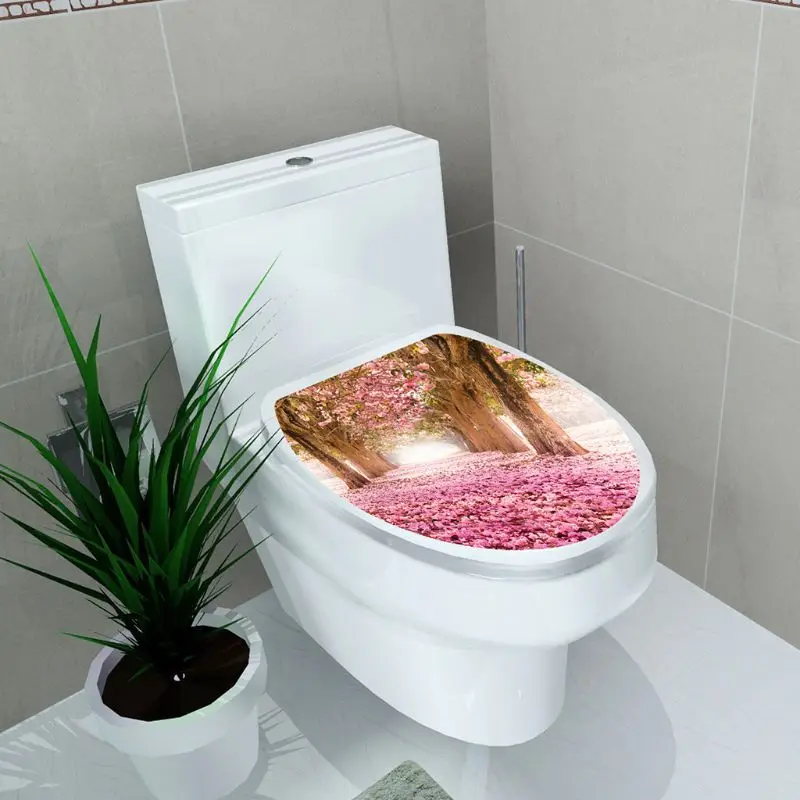 

New Simplicity Fresh Style Toilet Seat Wall Sticker Art Bathroom Decals Decor PVC Removable Home Decor