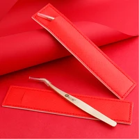 Golden eyelashes tweezers Super Precision Premium Stainless  steel Eyebrow Tweezer for Eyelashes Extension Eye Makeup Tools 1