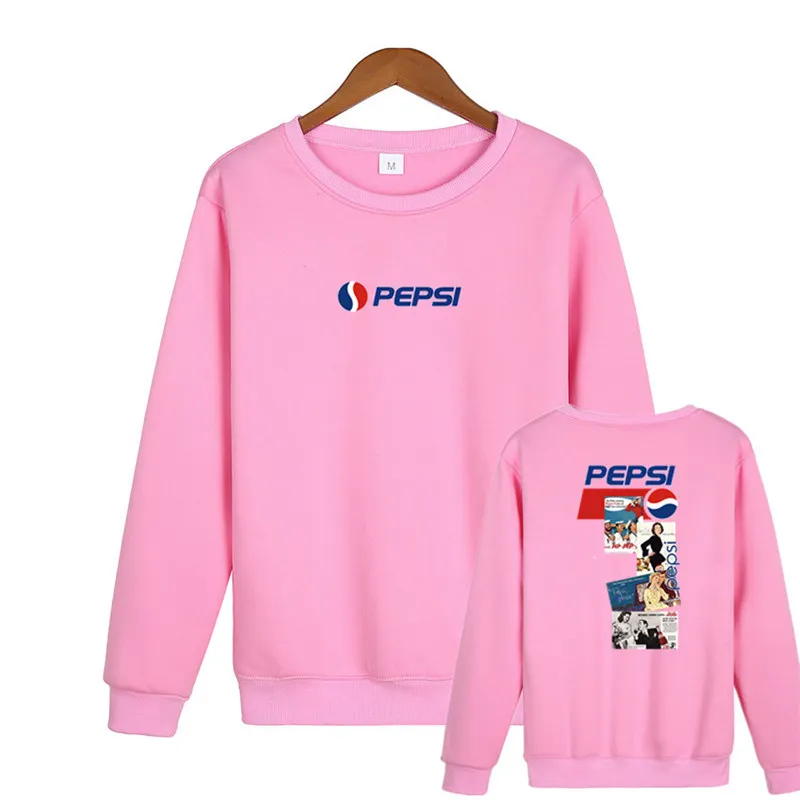 2Pink Autumn New HoodieS Men Women PEPSI Fashion Vintage Off White Sweatshirts Brand Clothing Cotton Pullovers Hip Hop Streetwear - Цвет: 2Pink