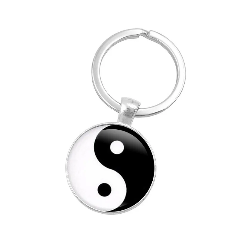 

Accessories Black And White And Yang Tai Chi Time Stone Keychain Creative Pendant Metal Key Ring Accessories